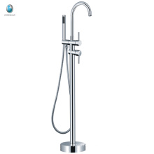 KFT-05 chrome plated brass free standing tub mixer, polished floor mounted free standing bathroom tub mixer faucet